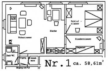 Grundriss Wohung 1